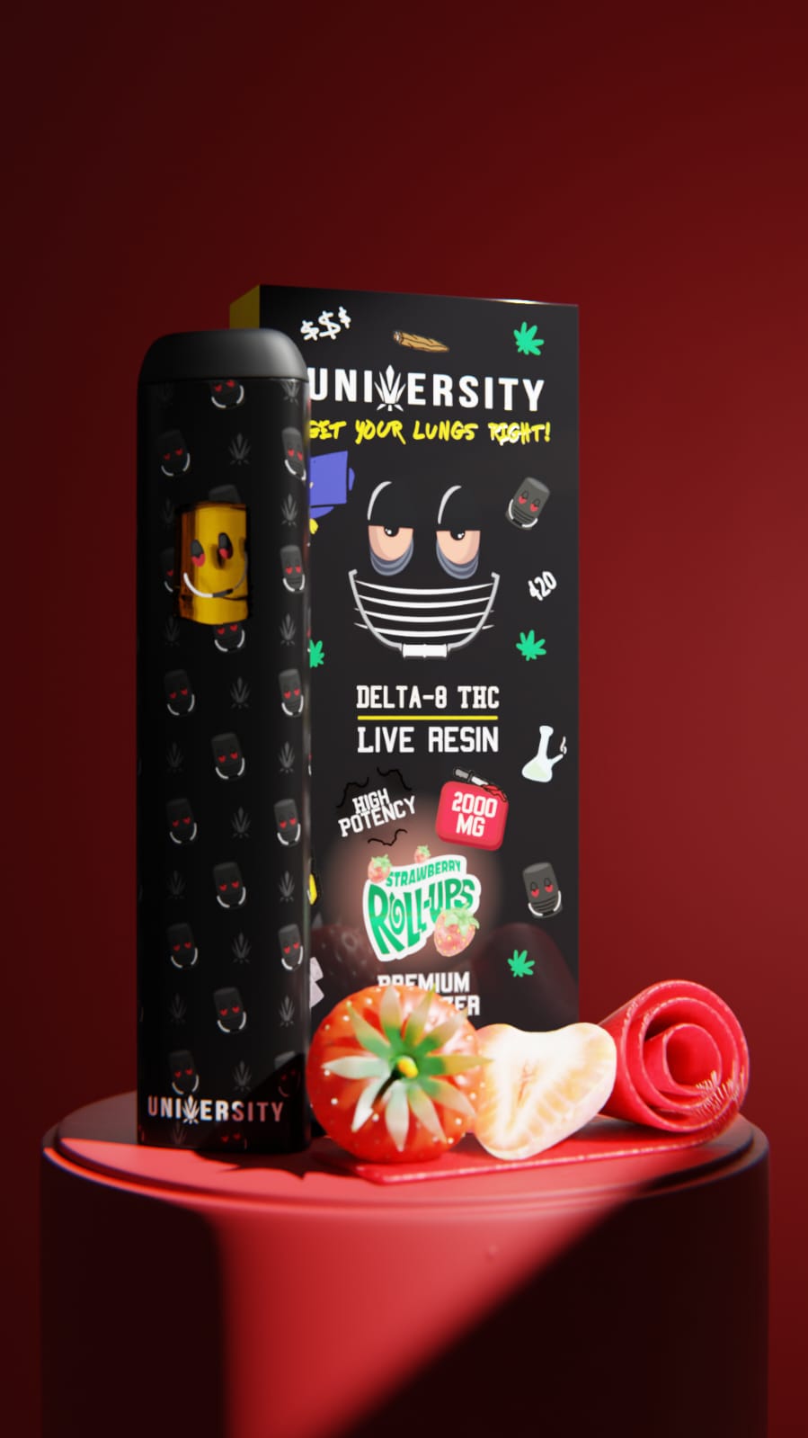 University Disposable Strawberry Roll ups